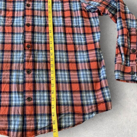 Duluth Trading Flannel Shirt Men’s Size Large Cotton Red Plaid Outdoor Casual - Picture 4 of 5